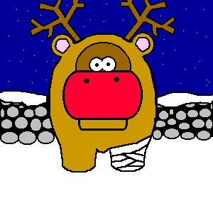 Rudolph broke his leg.