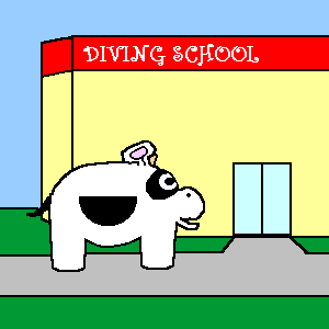 Gladys goes to a diving school