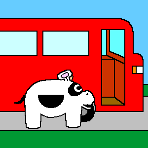 Gladys gets on a bus